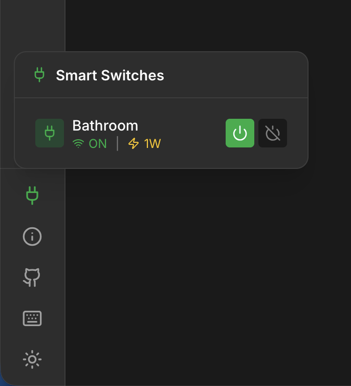 Bambuddy Switchbar - Quick power plug control in sidebar